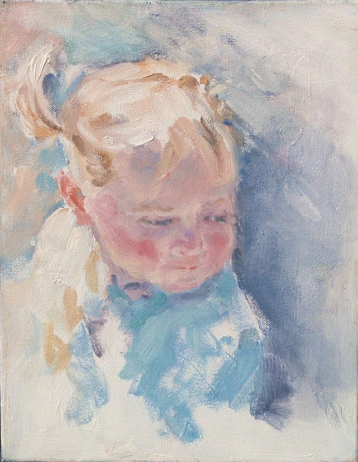 Portrait Painting - Young Girl by Pamela Rubinstein