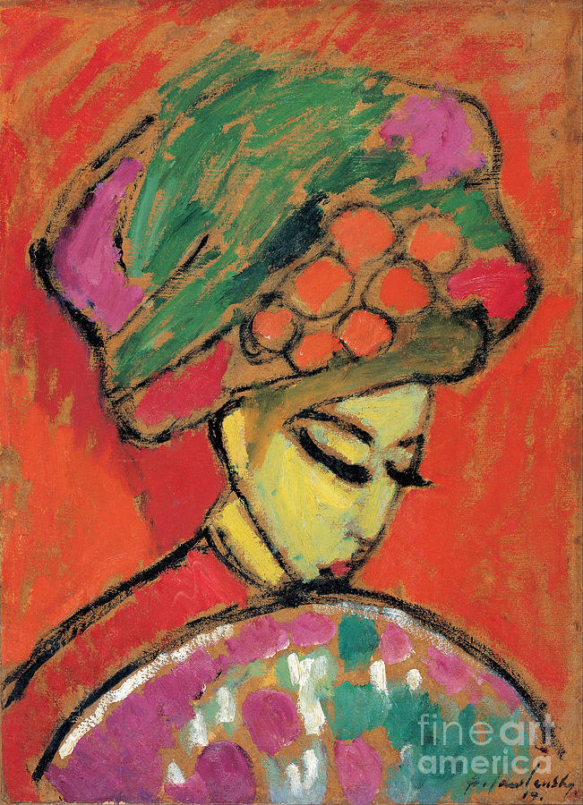 Young Girl with a Flowered Hat Painting by Celestial Images