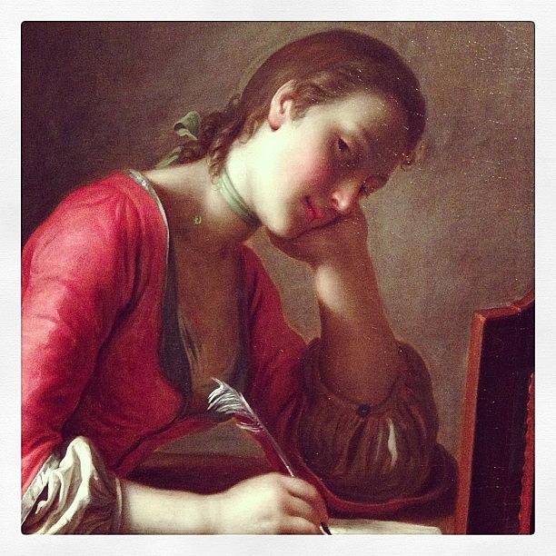 Young Girl Writing A Love Letter 1775 Photograph by Deedee Mueller