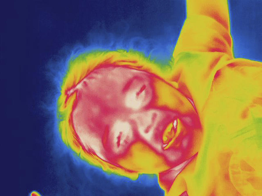 Young Girls Face, Thermogram Photograph by Science Stock Photography