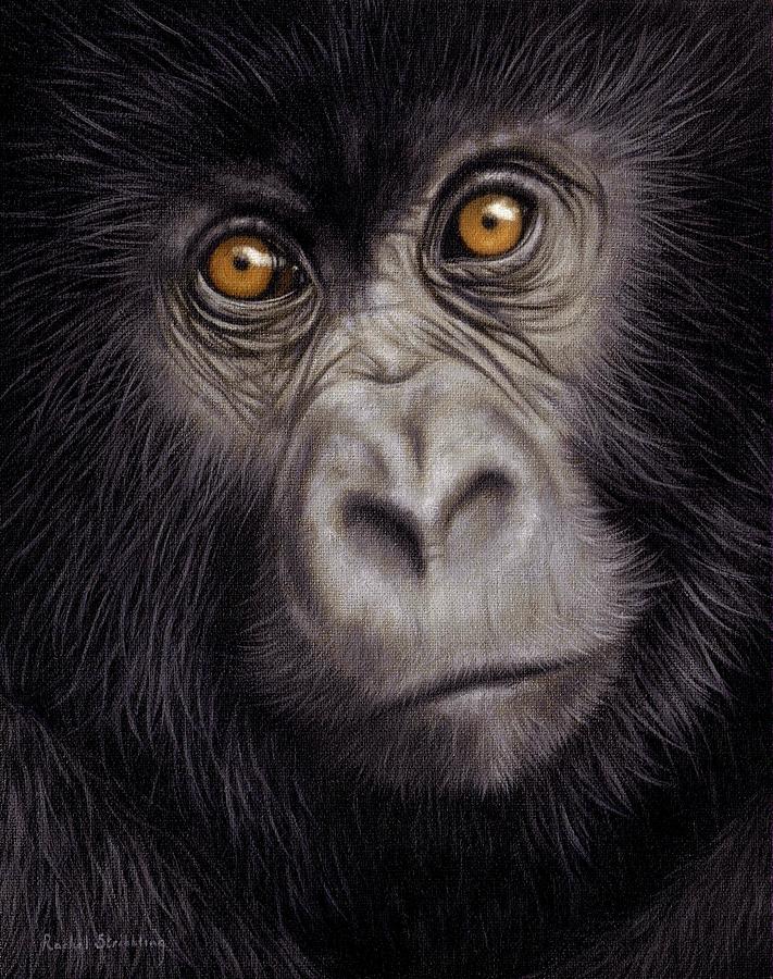 Young Gorilla Painting Painting by Rachel Stribbling