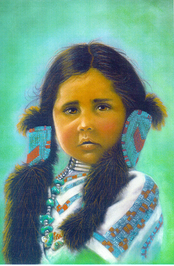 Young Indian girl Pastel by Sally Evans | Fine Art America