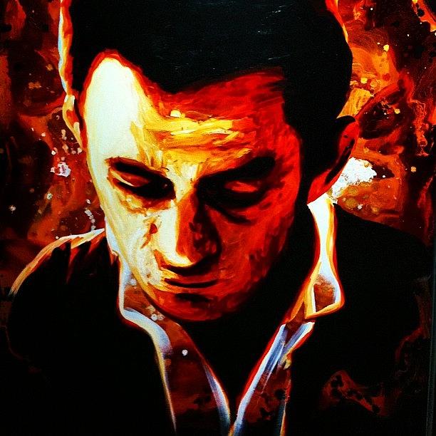 Johnnycash Photograph - Young Johnny Cash Painting.  For Sale by Ocean Clark