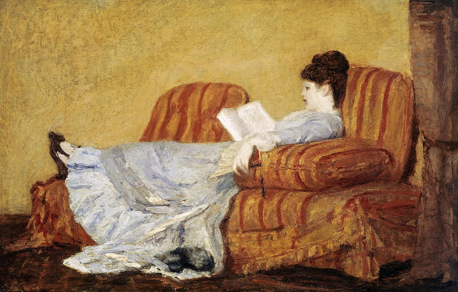 Young Lady Reading Painting by Celestial Images