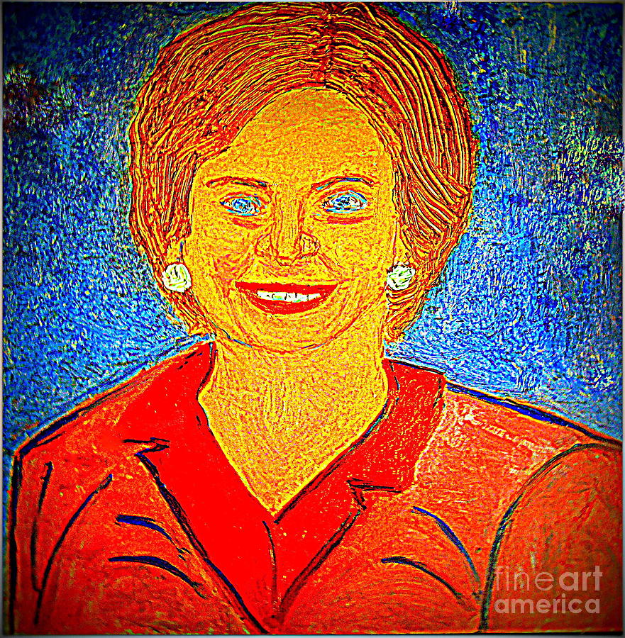 Young Laura Bush 1 Painting by Richard W Linford - Fine Art America