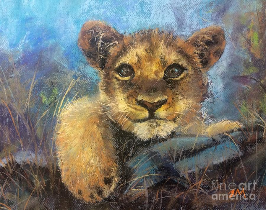 Young Lion Painting by Jieming Wang