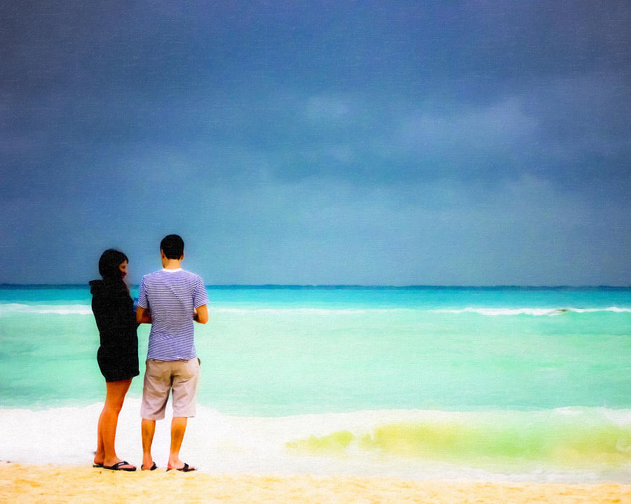 Young Love And The Stormy Sea Photograph by Mark Tisdale