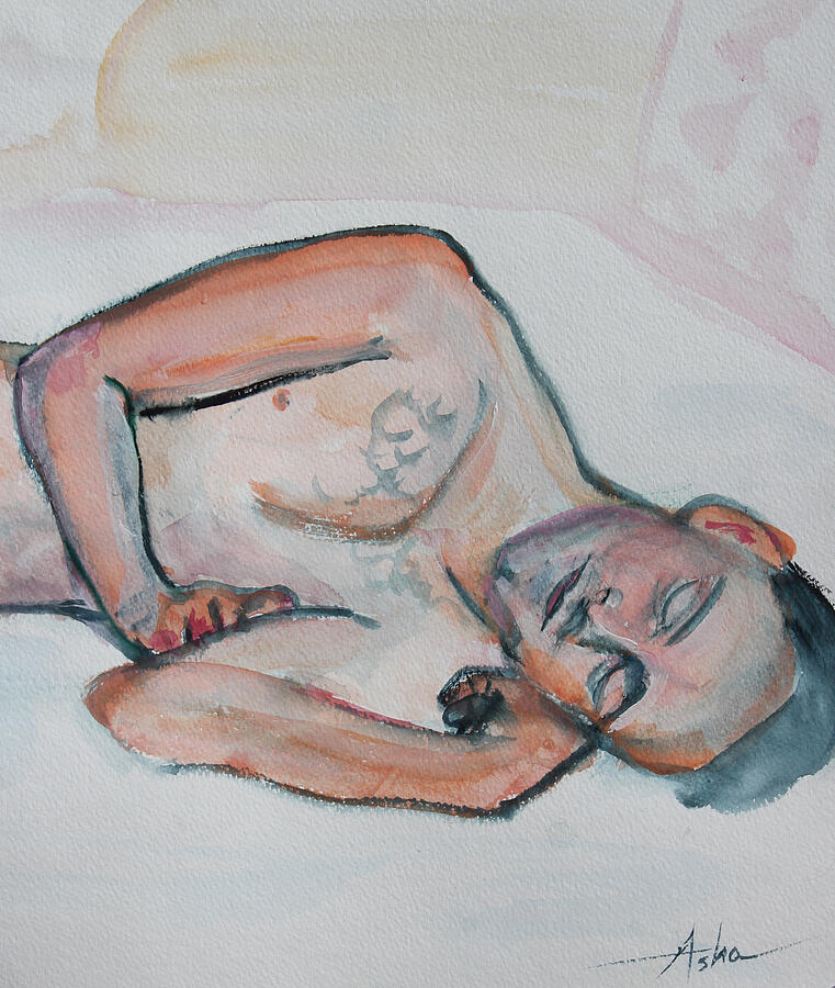 Young Man Sleeping Painting by Asha Carolyn Young