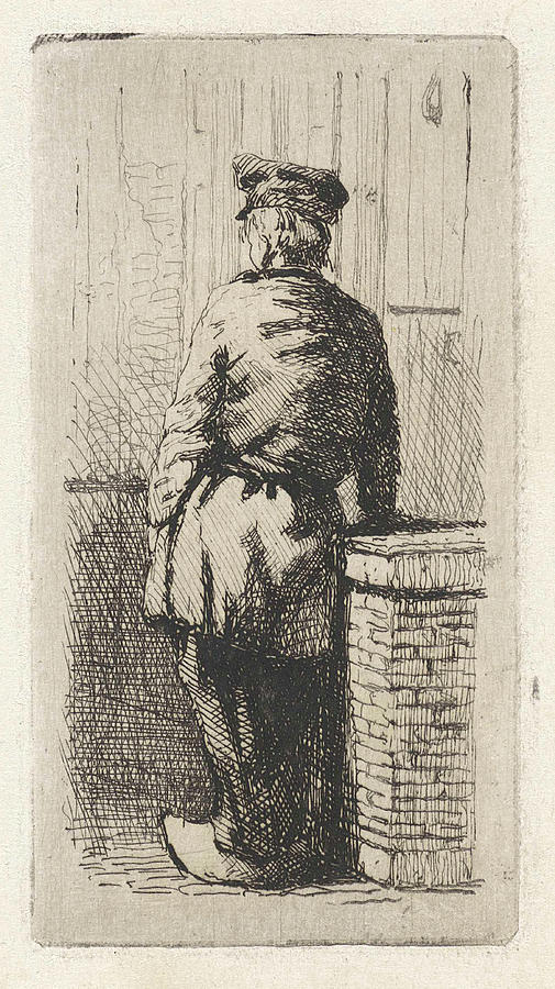 Fence Drawing - Young Man Wearing Clogs, Jan Weissenbruch by Jan Weissenbruch