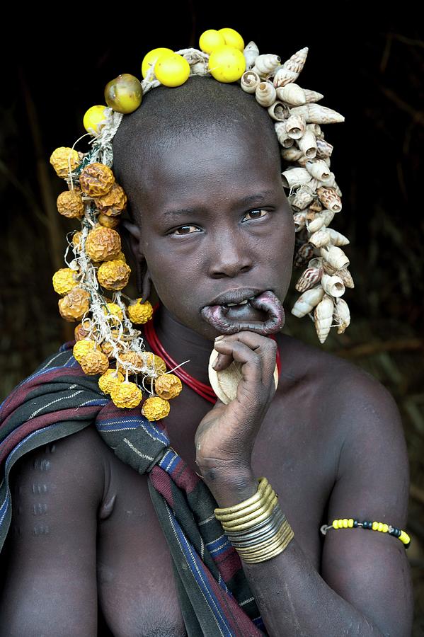 Young Mursi Girl Without Lip Plate Photograph by Tony Camacho