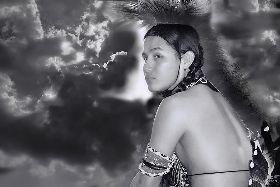 Young Native American Bw  Photograph by Dyle   Warren