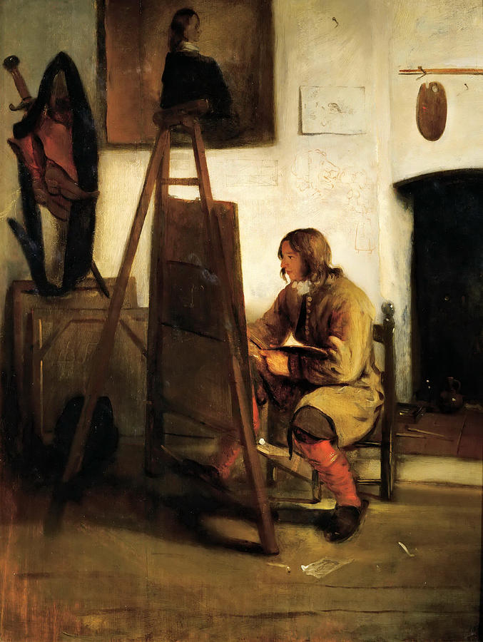 Young Painter in his Studio Painting by Barent Fabritius