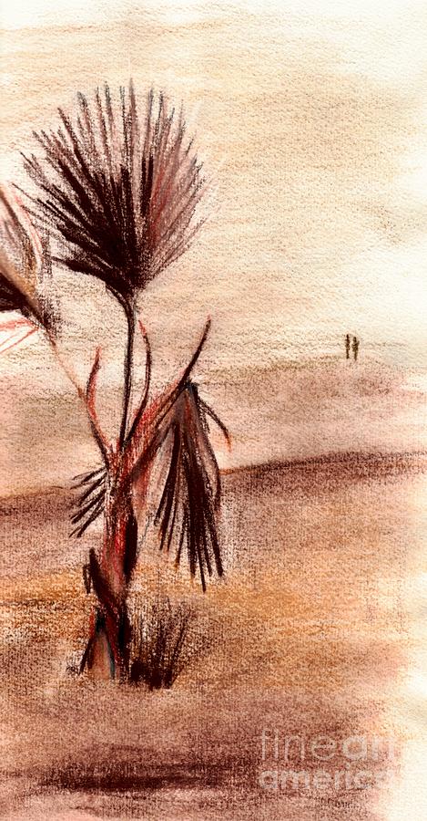 Young palm tree Drawing by Karina Plachetka