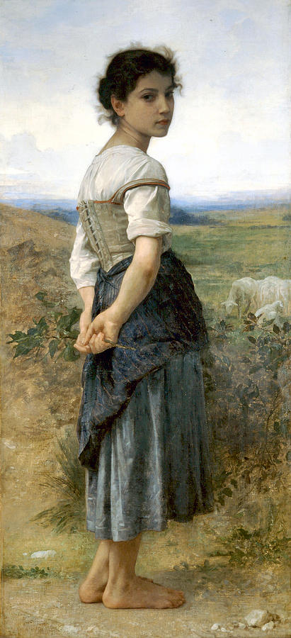 Young Shepherdess Digital Art by William Bouguereau