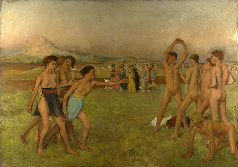 Young Spartans Exercising #5 Painting by Edgar Degas
