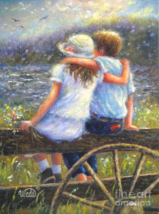 Young Lovers Painting - Young Summer Love by Vickie Wade