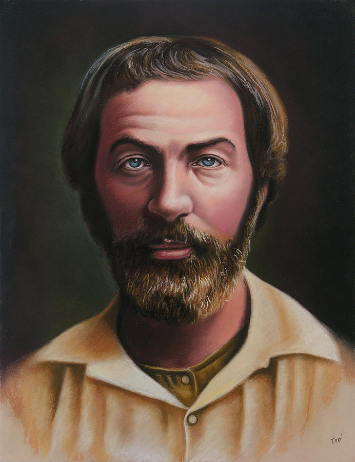 Young Walt Whitman Pastel by Miguel Tio
