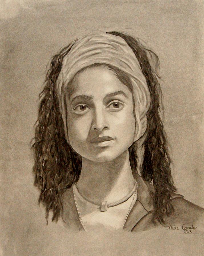 Young Woman Drawing by Alan Conder