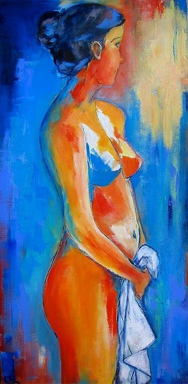Young Woman Painting by Elise Palmigiani