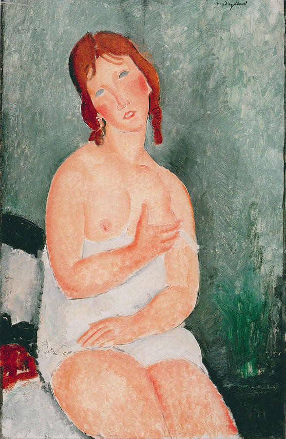 Young Woman in a Shirt Painting by Amedeo Modigliani