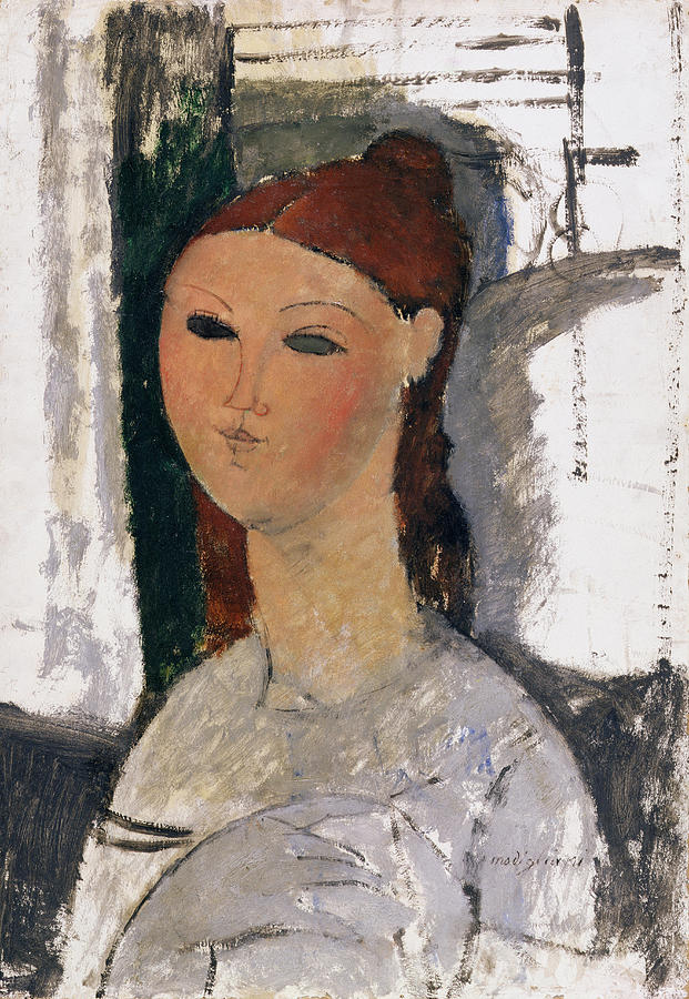 Young Woman, Seated, C.1915 Painting by Amedeo Modigliani