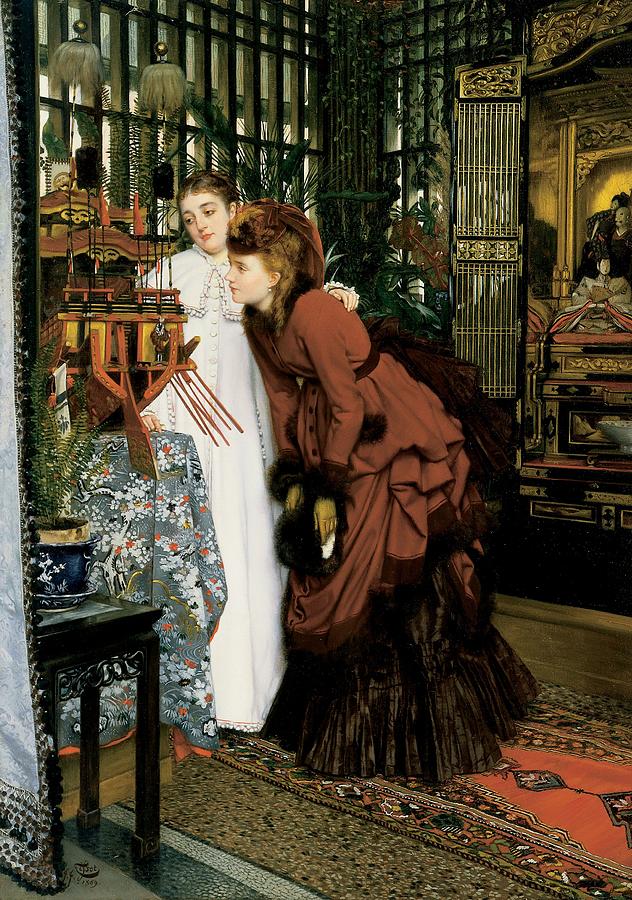 Young Women Looking At Japanese Articles, 1869 Oil On Canvas Photograph by James Jacques Joseph Tissot