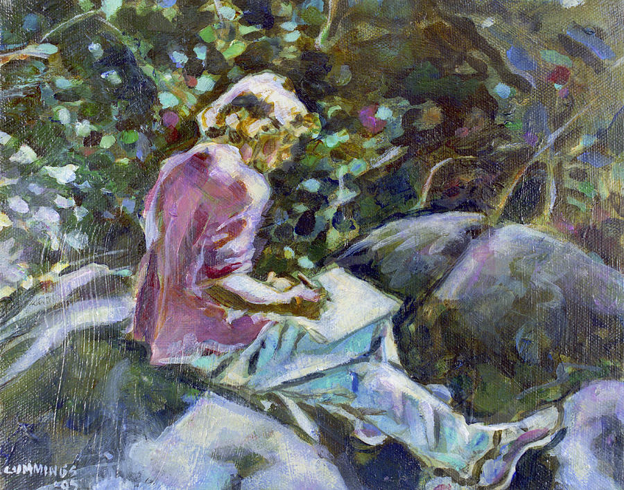 Young Writer Painting by Faye Cummings Young Writer Painting by Faye Cummings