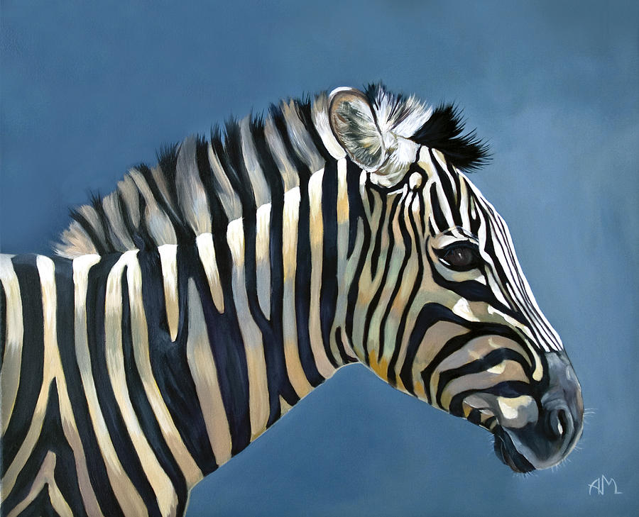 Zebra Painting - Young Zebra by Antonio Marchese