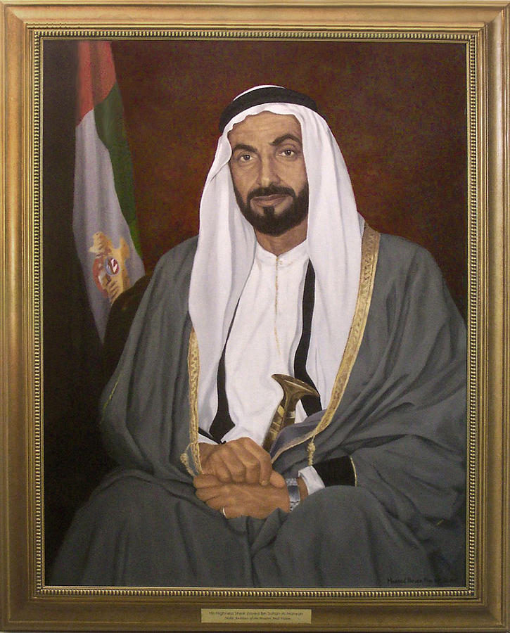 Younger Sheikh Zayed Bin Sultan Painting by Masood Parvez