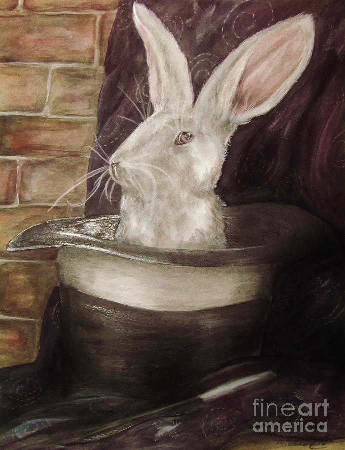 Your magic white rabbit Painting by Meagan  Visser