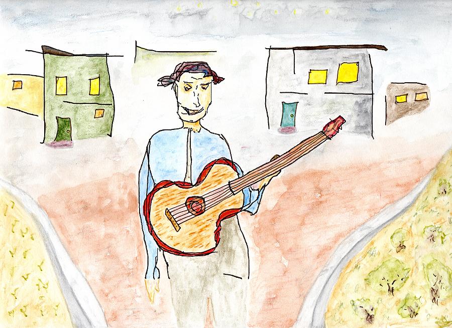 Your Neighborhood Street Musician Painting by Jim Taylor