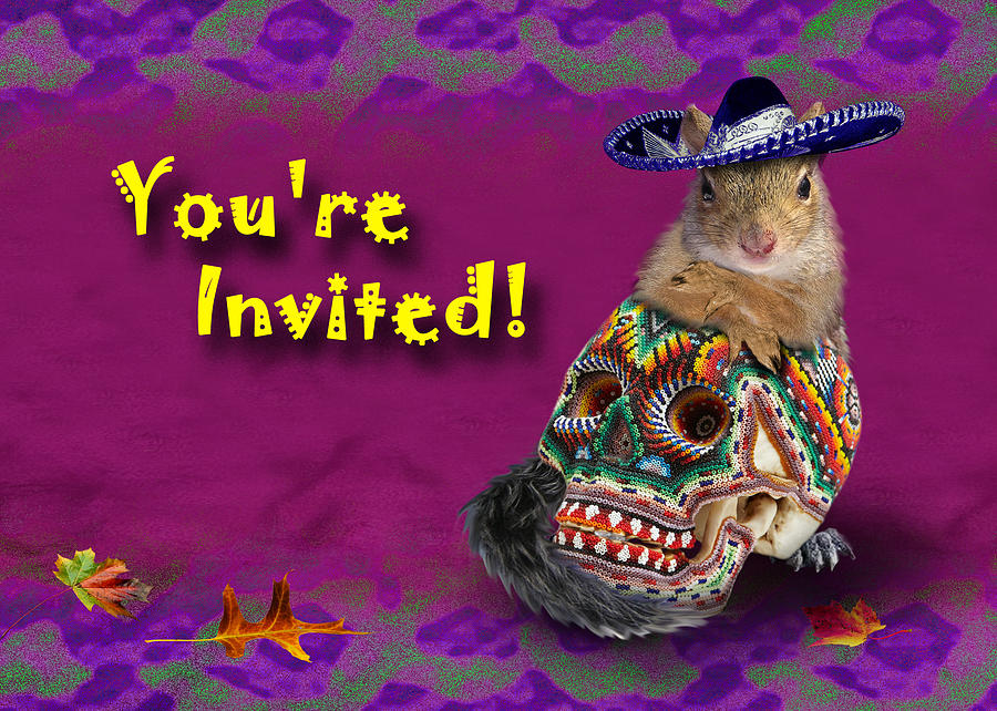 Candy Photograph - Youre Invited Squirrel by Jeanette K