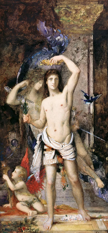 Youth and Death Drawing by Gustave Moreau