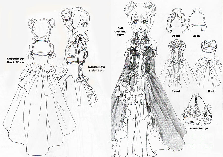 Yowane Haku Dress Design Drawing By Michelle Pak