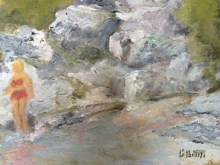 River Scene Painting - Yuba R. Backwater by Robert Libutti