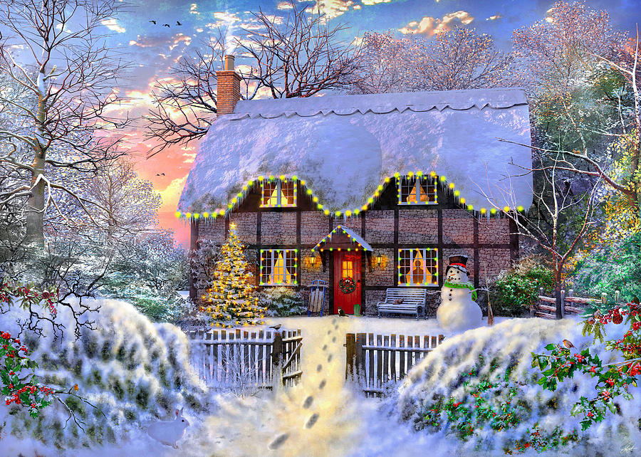 Old Christmas Cottage by MGL Meiklejohn Graphics Licensing