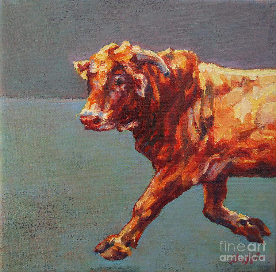 Cow Painting - Yuma by Patricia A Griffin