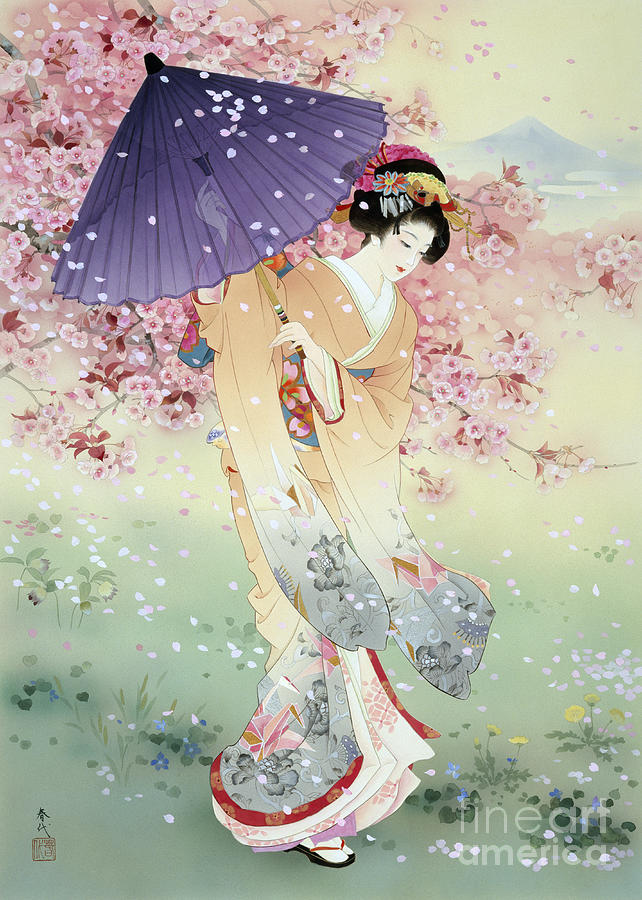 Flower Digital Art - Yumezakura by MGL Meiklejohn Graphics Licensing