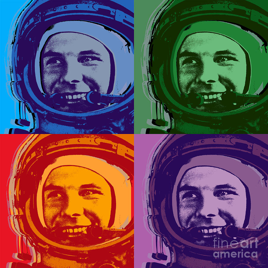 Yuri Gagarin  Digital Art by Jean luc Comperat