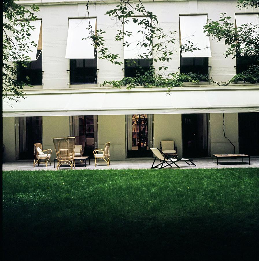 Yves Saint Laurents Patio Photograph by Horst P. Horst Yves Saint Laurents Patio Photograph by Horst P. Horst