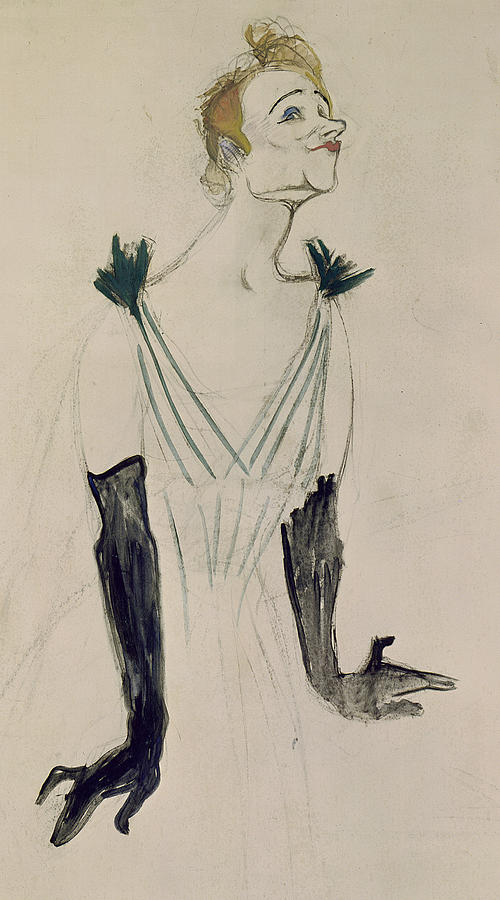 Yvette Guilbert  Drawing by Henri de Toulouse-Lautrec