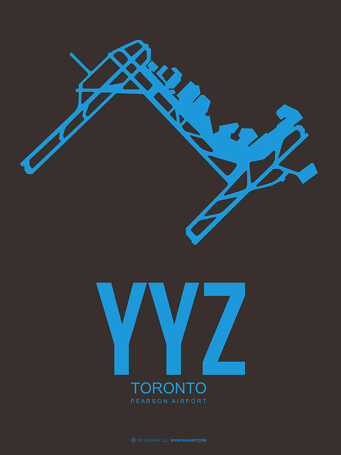 City Digital Art - YYZ Toronto Airport Poster 2 by Naxart Studio