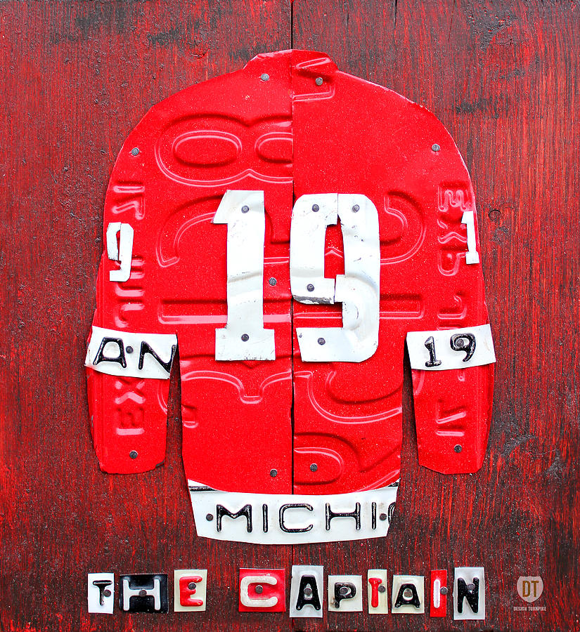 Yzerman The Captain Red Wings Hockey Jersey License Plate Art Mixed Media by Design Turnpike Yzerman The Captain Red Wings Hockey Jersey License Plate Art Mixed Media by Design Turnpike
