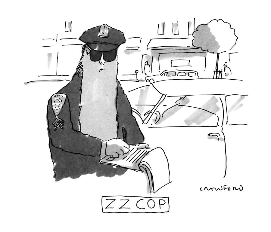 Crime Drawing - Z Z Cop by Michael Crawford