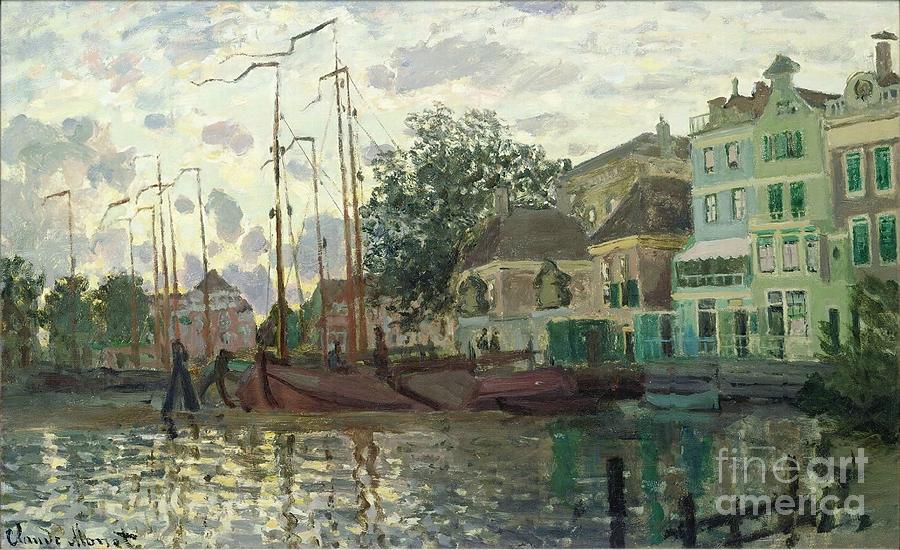 Claude Monet Painting - Zaandam The Dike Evening 1871 by Claude Monet