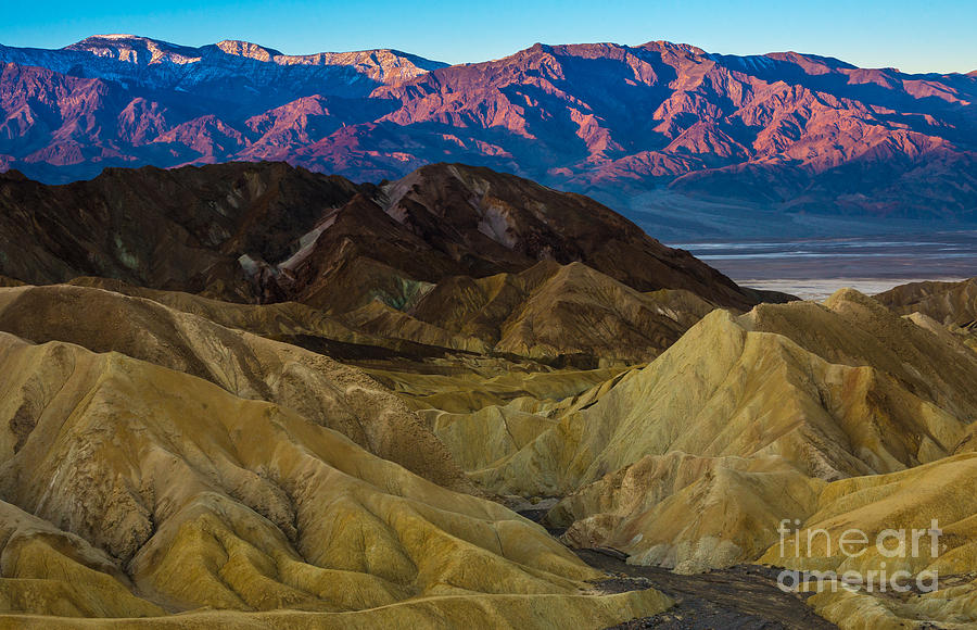 Zabriskie Point Colored Hills Sunrise - Death Valley Photograph by Gary Whitton
