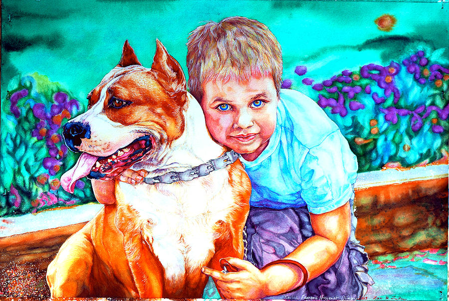 Dog Painting - Zac and ZuZu by Xavier Francois Hussenet