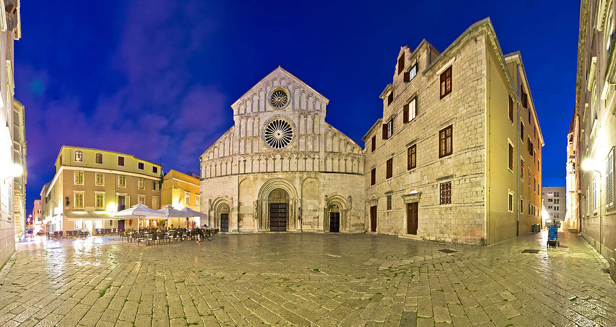 Zadar cathedral square night view Photograph by Brch Photography