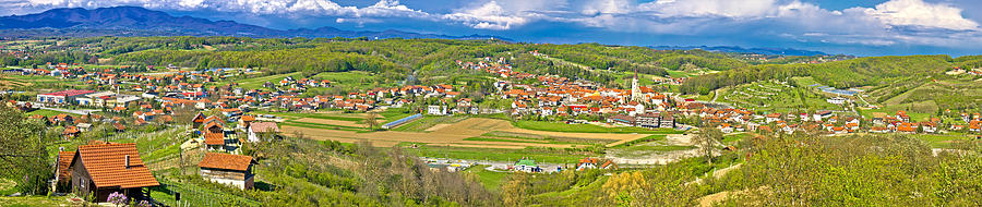 Zagorje green hills mega panorama Photograph by Brch Photography