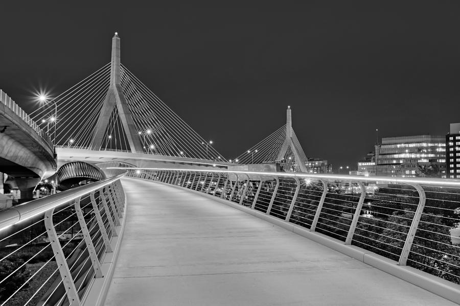 Boston Photograph - Zakim Bridge BW by Susan Candelario